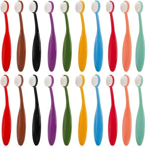 YOUEON 20 Pack Mini Colored Ink Blending Brushes, 10 Color Craft Ink Blender Brushes Set, Small Ink Blending Tools with Soft Bristle Color Coded Handle for Card Making, Painting, Drawing, Stamping