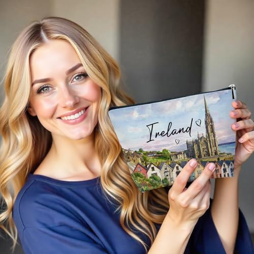 Ireland Makeup Bag for Women, Irish City Travel Gifts