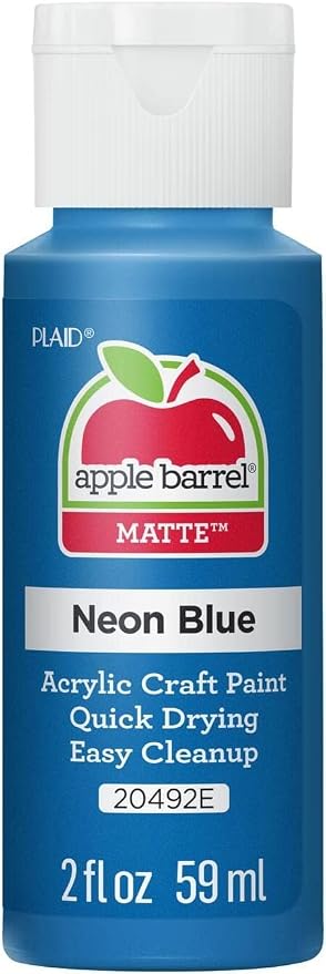 Apple Barrel Acrylic Paint in Assorted Colors (2 oz), 20492, Neon Blue