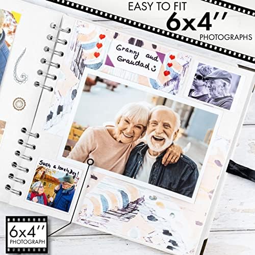 Scrapbook Album, 60 Pages, 8 x 8 Inch, White Photo Album, Scrap Book | Hardcover with Thick 200 GSM Kraft Paper, Ideal for Your Scrapbooking Albums, Art & Craft Projects (White, 8 x 8 Inch)