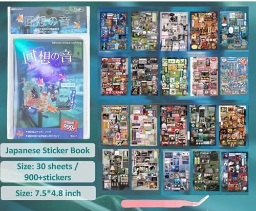 990Pcs+ Japanese Sticker Book for Scrapbook Junk Journal (Echo)