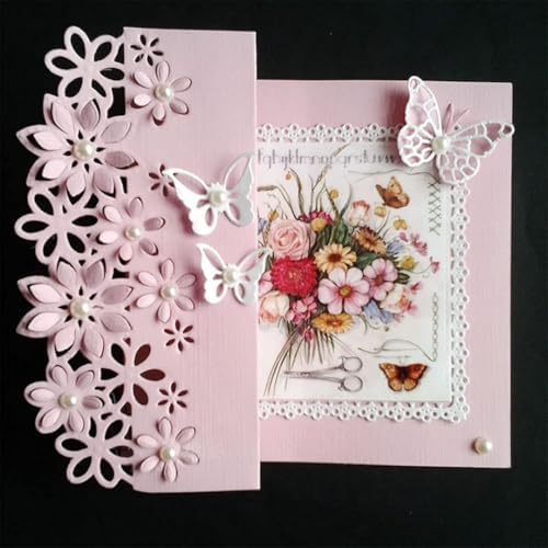 Scrapbooking Die-Cuts for Card Making, Christmas Metal Cutting Dies, Paper Craft Punch Template, Background Embossing Stencils, DIY Album Décor (Lace Frame-5.5x13.5cm)