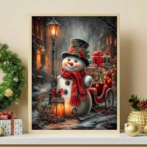 ijbnhd Christmas Snowman Diamond Art Kits for Adults 12x16in