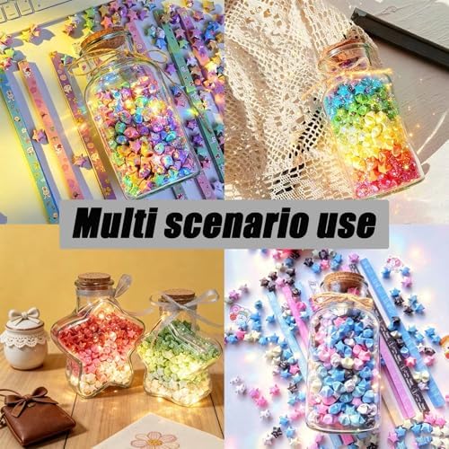 520 Pcs Cartoon Origami Paper Star Strips, Colorful Folding Strips for DIY Lucky Star Handcraft, Party Decoration