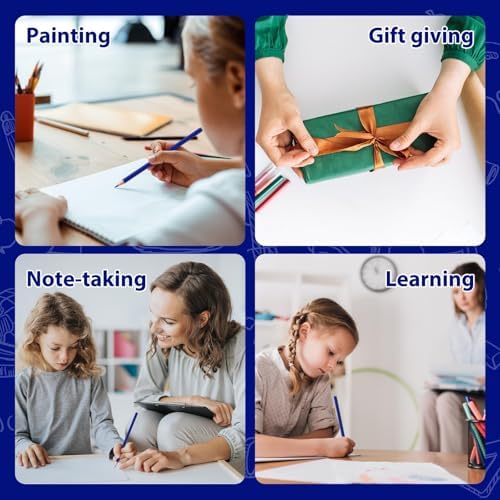24 Pack Dark Blue Colored Pencils for Kids, Pre-sharpened Art Pencils Back to School Supplies Set, Drawing Sketching Pencils for Students, Teachers, Classroom