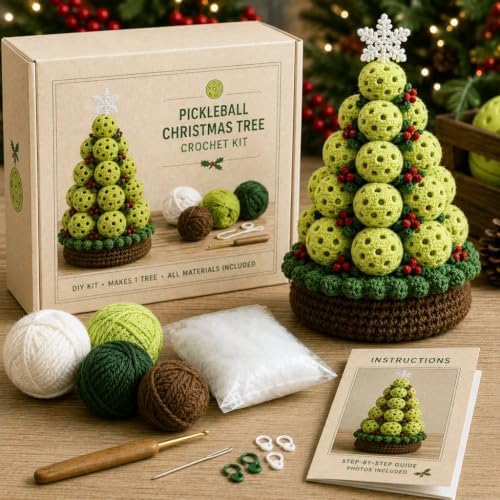 Crochet Kit Sports Ball Christmas Tree (Tennis)