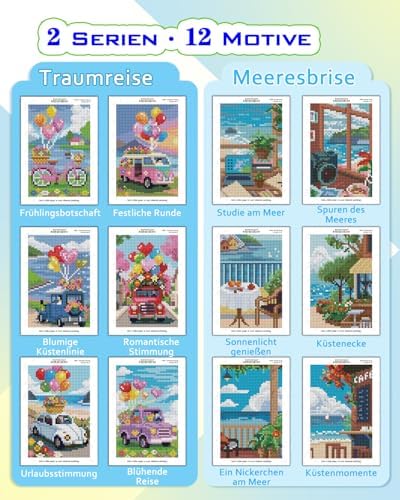 forever young Sea Echo & Dream Journey Small Diamond Art Kits, 5x7In Canvas