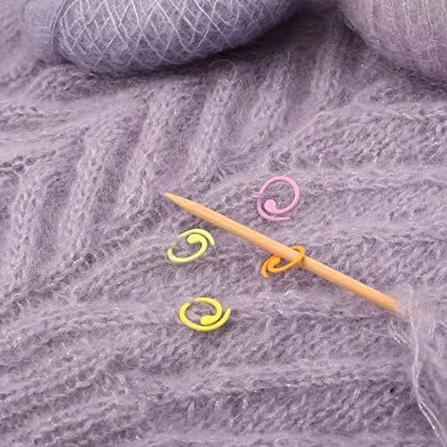 Hilsayum 30PCS Metal Stitch Markers Helical-Shaped Crochet Markers Ring Multicolor Crochet Locking Markers for Knitting and Crocheting (Multicolor)