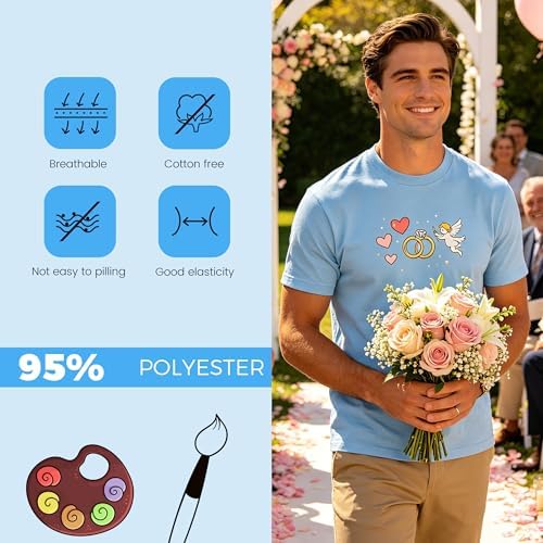 Joyclub 5 Pack Sublimation Shirts Blanks Bulk Polyester Unisex S-2XL | Wholesale crew neck short sleeve for heat transfer and vinyl; mixed sizes simplify team, event and small-batch planning gifts