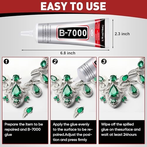 4 PCS 110ml B7000 Rhinestone Glue Clear, Bedazzling Glue for Craft, Jewelry