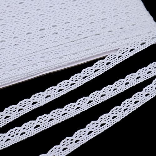 White Lace Ribbon 30 Yards Crochet Lace Trim Cotton Sewing for Crafts, Gift Package Wrapping, Bridal Wedding Decoration, Scrapbooking Supplies