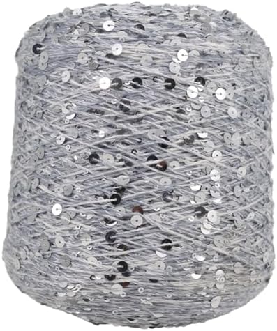 ECYC Ltd 153 Yards Cotton Sequin Yarn, Sparkle Sequin Thread for Knitting & Crocheting, DIY Craft Projects