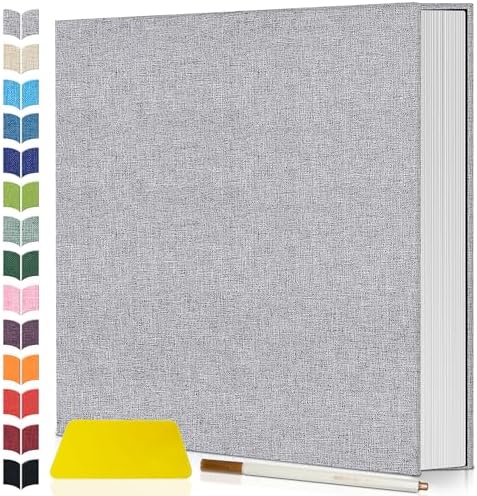 Artfeel Photo Album Self Adhesive Scrapbook,Large Photo Book for 4x6,5x7,8x10 Pictures,DIY Album for Baby Wedding Family Travel Birthday,with Metallic Pen and Scraper