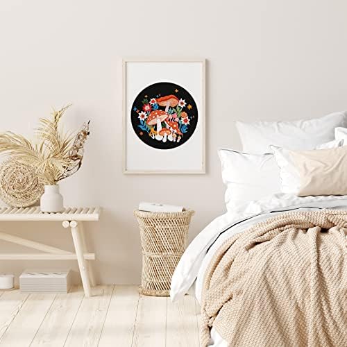 Louise Maelys Mushroom Embroidery Kit for Beginners, DIY Adults Needlepoint