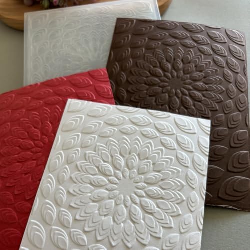 Mandala Petal Geometric 3D Embossing Folder, Radial Pattern Plastic Textured Stencil for DIY Scrapbooking Card Making Paper Crafts