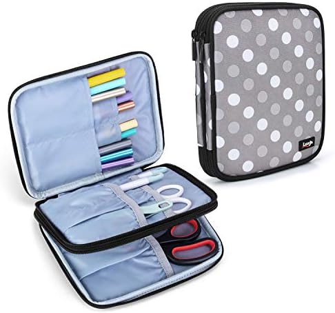LUXJA Carrying Bag Compatible with Cricut Pen Set & Tool Set, Gray Dots