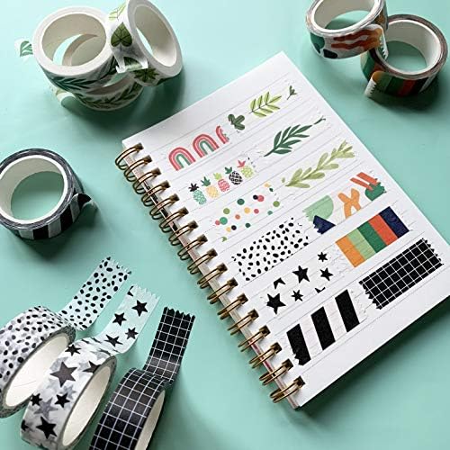 12 Rolls Washi Tape Set for Journaling, Scrapbooking & Decorative Crafts