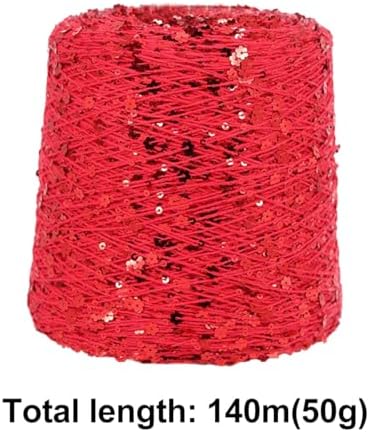 ECYC Ltd 153 Yards Cotton Sequin Yarn, Sparkle Sequin Thread Yarn Knitting Cotton Yarn Glitter Sequin Yarn for Crocheting and Knitting, DIY Craft Projects