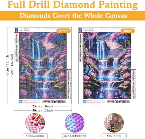 Diamond Art Kits for Adults & Beginners, Waterfall Diamond Painting Kit