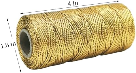 Metallic Bright Gold Twine 1.5 mm Thick 328 Feet for DIY Crafts Festival Christmas Tree Decor