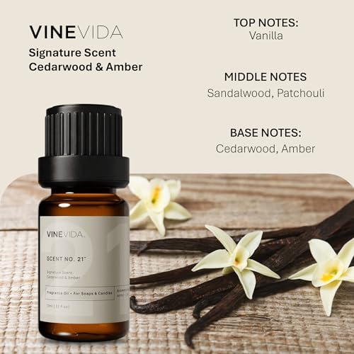 VINEVIDA [0.33oz] Cedarwood & Amber Fragrance Oil for Candle Making and Soap Making - Premium Candle Scents for Soy Candles