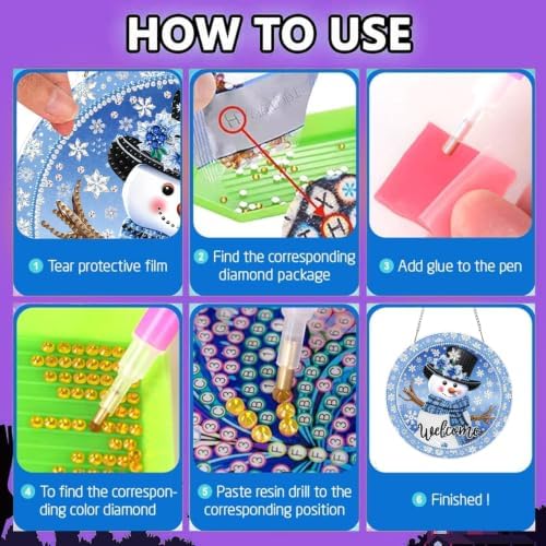 Christmas Hanging Diamond Art Kits for Adult DIY Diamond Painting Kit
