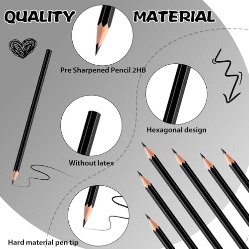 120 Pack Bulk Black Colored Pencils for Kids, Pre-sharpened Art Pencils Back to School Supplies Set, Drawing Sketching Pencils for Students, Teachers, Classroom