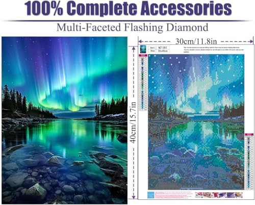 Lophomie Diamond Art Kits for Adults, Northern Lights Diamond Painting Kits