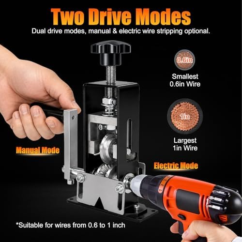 Zihvfzu Manual Wire Stripping Machine, Hand Crank & Drill Driven Cable Tool