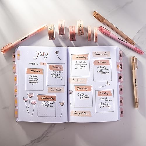 DIVERSEBEE Pastel Washi Tape Set, 5 Rolls Decorative Scrapbook Tape, Cute Craft Tape, Scrapbooking Bullet Journal Supplies, Bible Journaling, Planner Accessories, Gift Wrap Tape (Planner)