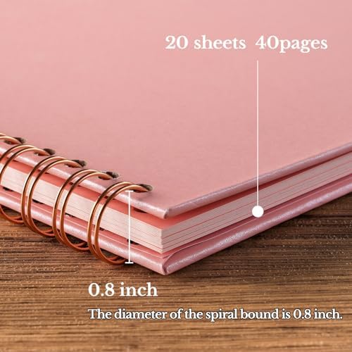 potricher 10 x 10 Inch DIY Scrapbook Photo Album 40 Pages, Pink | Thick Kraft Paper Scrap Book Photo Albums, Memory Book for Wedding, Anniversary, Baby, Family, Travel, DIY Projects