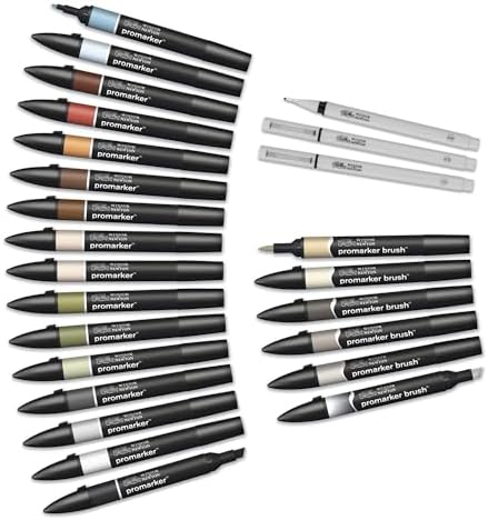 Winsor & Newton ProMarker Set, 25+1pcs. Wallet, Interiors