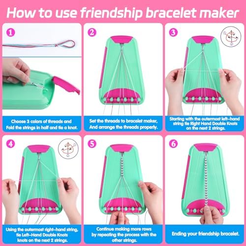 Maynacs Friendship Bracelet Making Kit for Girls 8-12, 28 Pre-Cut Threads