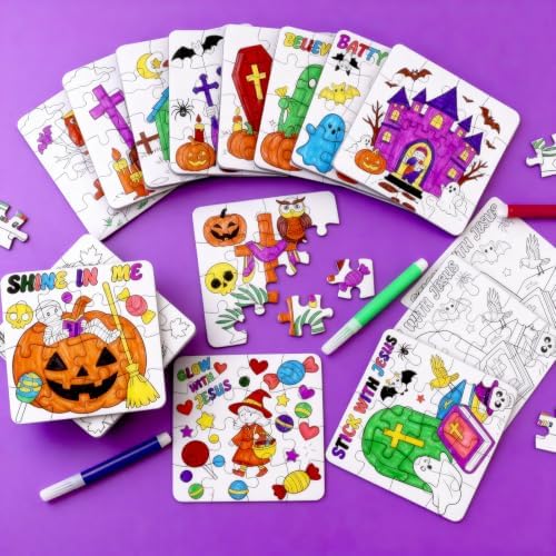 Religious Halloween Arts & Crafts for Kids, DIY Puzzle Activities Game Toy