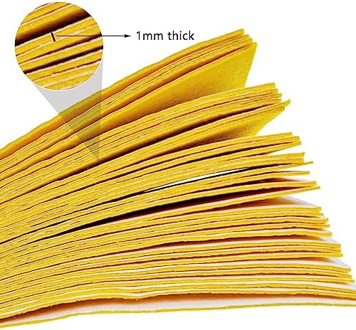 Jtnohx Self Adhesive Felt Sheets Adhesive Backed Felt Fabric Yellow 33Pcs