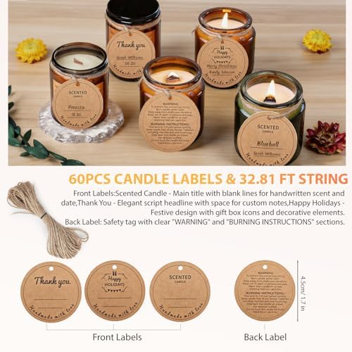 Cherry Wood Candle Wicks Set - Long Lasting Flame, 120 PCS