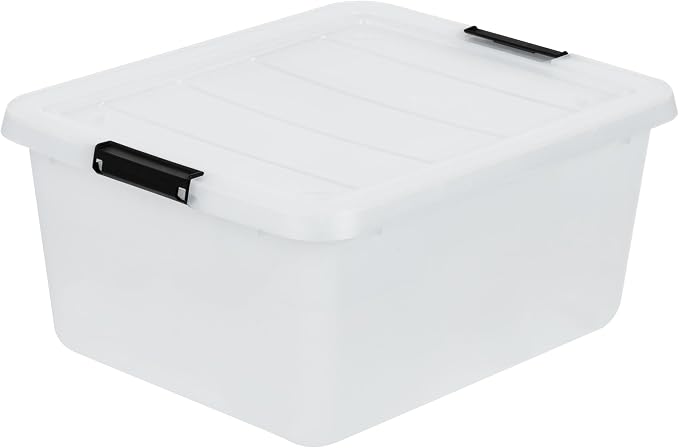 IRIS USA 18 Quart Clear Storage Organizer with Removable Dividers