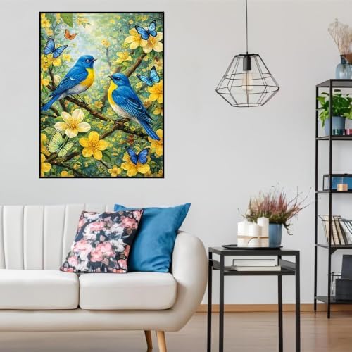 Lophomie Diamond Art Kits for Adults, 5D Bluebird Diamond Painting Kits