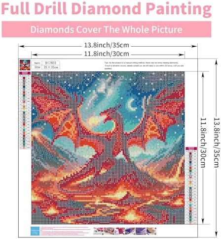 Diamond Art Kits for Adults, 5D Dragon Diamond Painting Kit, 14x14 Inch