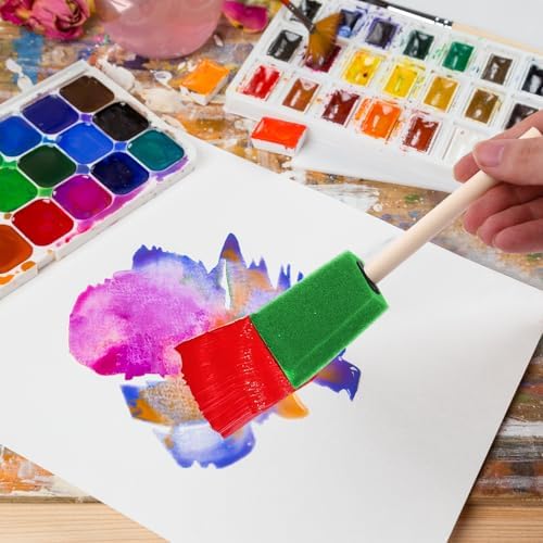 Foam Paint Brushes, 48 Pcs -10 Sizes, Paint Sponge, Premium Foam Brushes