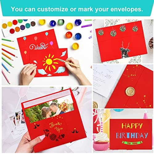 140 Packs of Invitation Envelopes, A2 Envelopes Red Postcard for 4.5x5.5 for Invitations, Self Seal for Photos RSVP, Greeting Cards