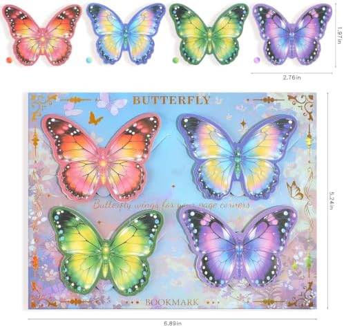 4PCS Leather Butterfly Bookmarks Set for Book, Planners，Vintage Corner Book Marks for Reading Women & Men，Unique Book Marks Gifts for Book Lovers, Reading Accessories for Students & Adults & Kids