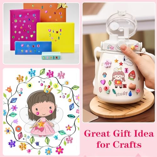 407pcs Gem Stickers, Self Adhesive Rhinestones, Stick on Jewel for Crafts