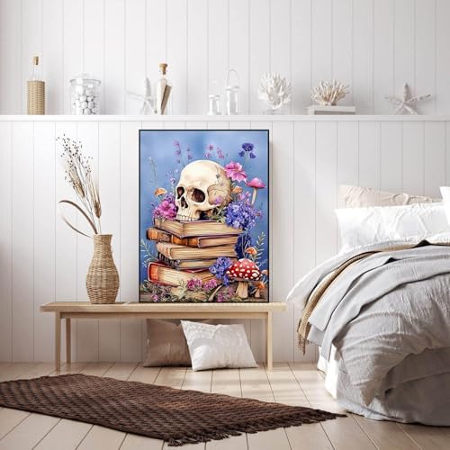 Lophomie Diamond Art Kits for Adults Skull Diamond Painting Kits 12x16 in