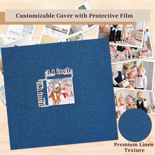 12x12 Inch Large Scrapbook Photo Album, 3 Ring Binder, Navy