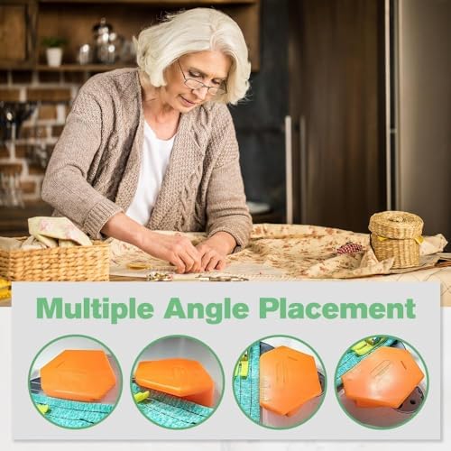 Magnetic Seam Guide for Sewing Machine, New Upgraded Multi-Purpose Tool Polygonal Strong Magnetic Gauge, Multifunctional Polygonal Hemmer Guide with Scale, Sewing Accessories Supplies (3 Colors)