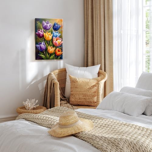 JOOZ 5D Flowers Diamond Painting Kits for Adults with Frame, 8x12 Inch