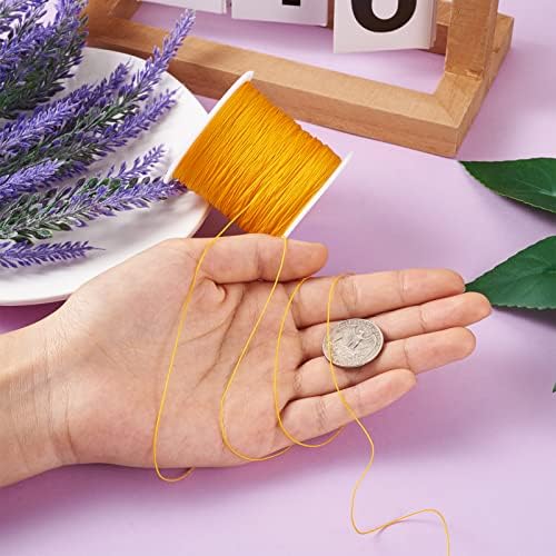 150 Yards 0.5mm Braided Nylon Crafting Thread Chinese Knotting Beading String Macrame Cord Rope for Necklace Bracelet Jewelry Craft Making, Dark Orange