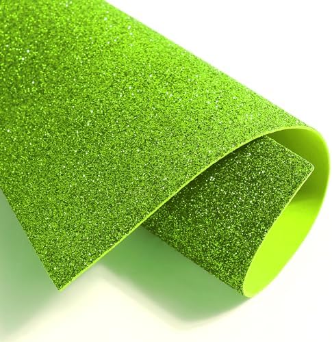 10 Sheets Glitter Cardstock Paper for ‌St. Patrick's Day‌ Father's Day Decor Table Decorations, Self-adhesive Backs 30 X 20cm A4 Paper for DIY Card (Grass Green)