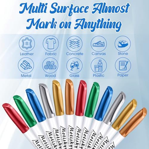 Motiskyy 72 Pcs Metallic Permanent Markers Bulk, Multicolor
